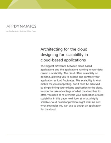 Architecting For The Cloud Designing For Scalability In .