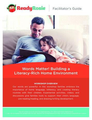 Words Matter! Building A Literacy-Rich Home Environment