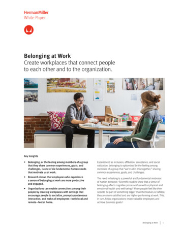 Belonging At Work White Paper - Herman Miller Furniture