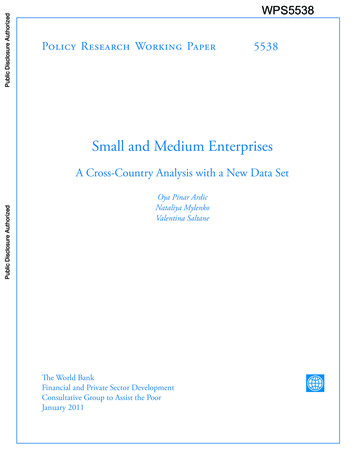 Small And Medium Enterprises - World Bank