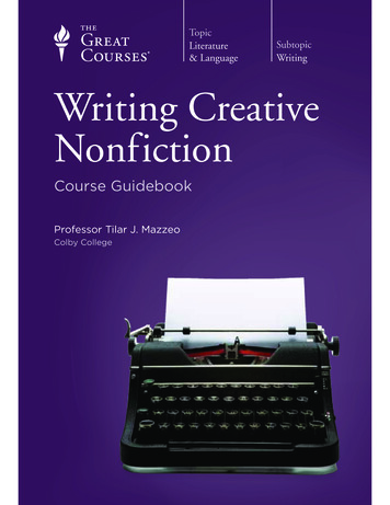 Topic Subtopic Writing Writing Creative Nonfiction