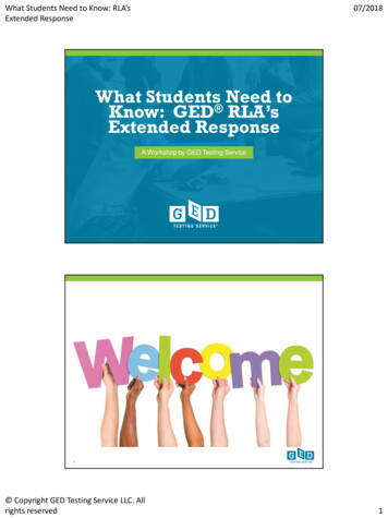 What Students Need To Know: GED RLA’s Extended Response