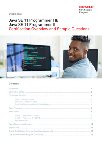 Java SE 11 Programmer I & Java SE 11 Programmer II .