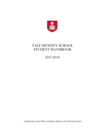Yale Divinity School Student Handbook 2017-2018