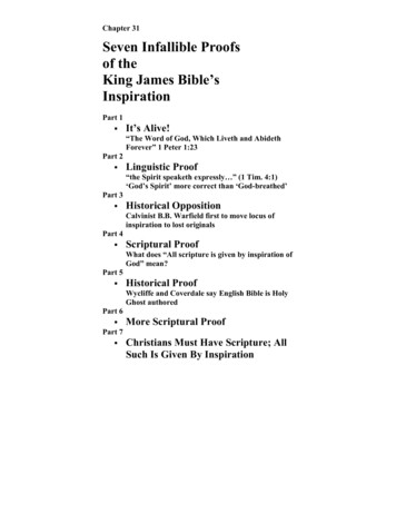 Chapter 31 Seven Infallible Proof Of The King James Bible .