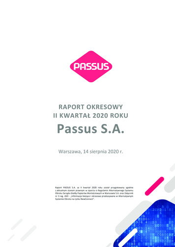 2Q 2020 Passus Raport Okresowy - Biznes.interia.pl