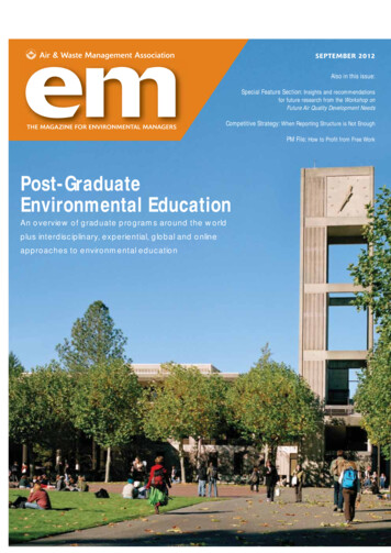 Post-Graduate Environmental Education - AWMA