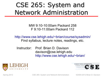 CSE 265: System And Network Administration