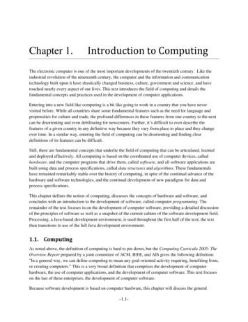Chapter 1. Introduction To Computing