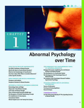 Abnormal Psychology Over Time - Pearson