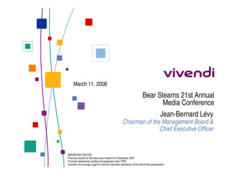 Bear Stearns 21st Annual Media Conference Jean-Bernard Lévy - Vivendi