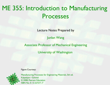 ME 355: Introduction To Manufacturing Processes