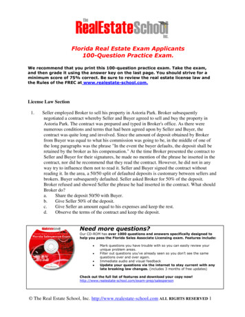 Florida Real Estate Exam Applicants 100-Question Practice .