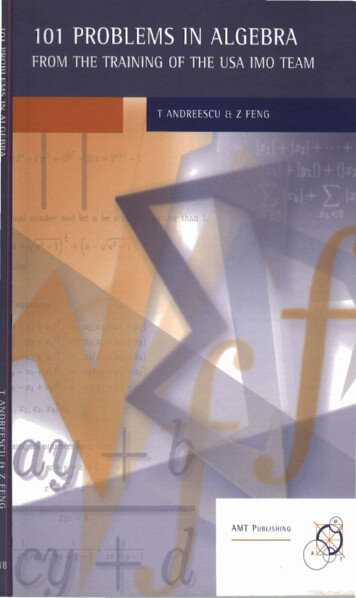 101 PROBLEMS IN ALGEBRA - Mathematics Books