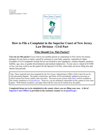 How To File A Complaint In The Superior Court Of New Jersey