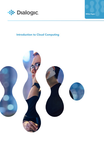 Introduction To Cloud Computing - DialogicInc