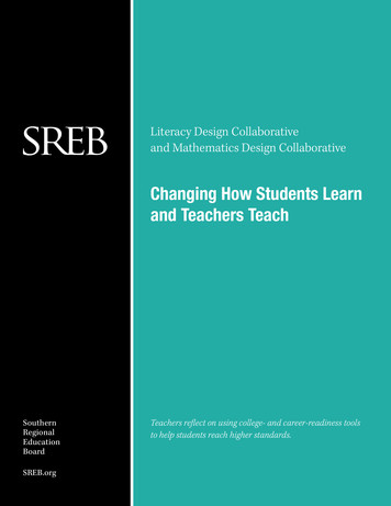 Literacy Design Collaborative And Mathematics Design Collaborative - SREB