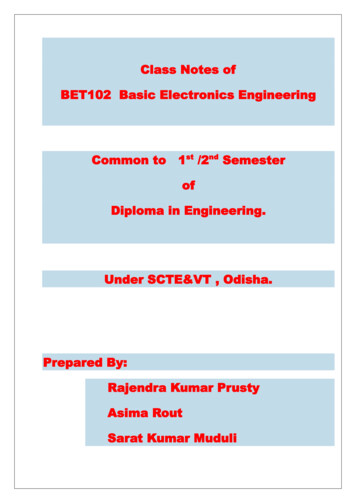 Class Notes Of BET102 Basic Electronics Engineering 