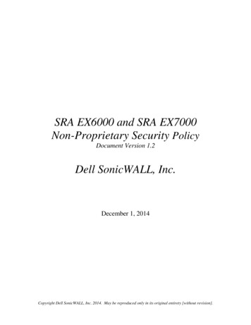SRA EX6000 And SRA EX7000 Non-Proprietary Security