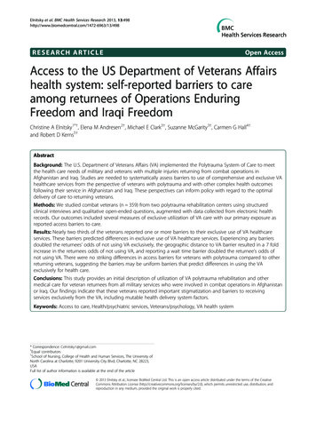 RESEARCH ARTICLE Open Access Access To The US Department Of Veterans .