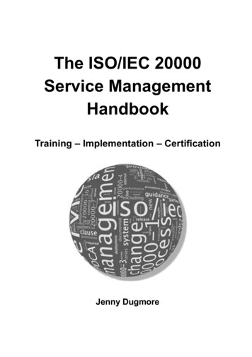 The ISO/IEC 20000 Service Management Handbook