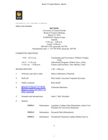 Board Of Trustees Meeting - Agenda - UCF BOT