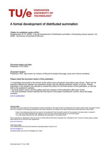A Formal Development Of Distributed Summation