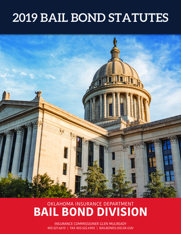 2019 BAIL BOND STATUTES - Oklahoma Insurance Department