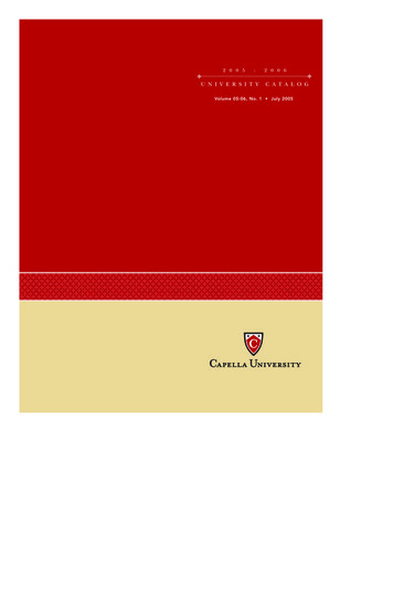 2005-2006 Capella University Catalog - July 2005