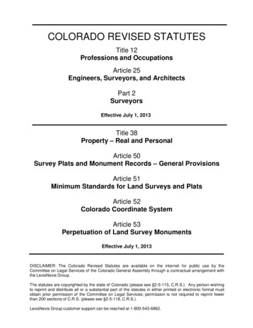 Colorado Revised Statutes - Plsc