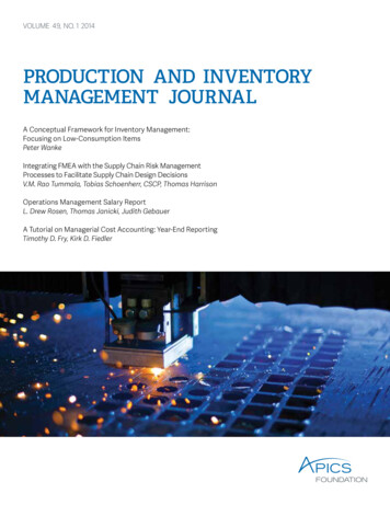 PRODUCTION AND INVENTORY MANAGEMENT 