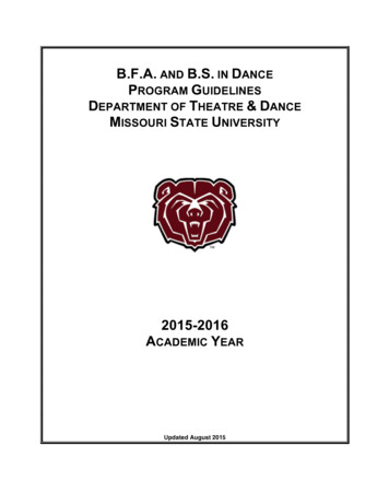 B.f.a. And B.s. In Dance Program Guidelines Department Of Theatre Dance .
