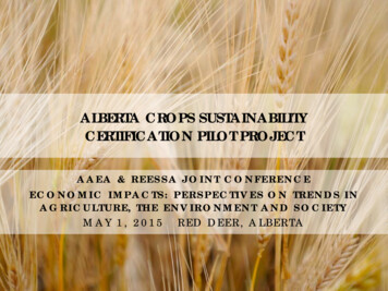 Alberta Crops Sustainability Certification Pilot Project