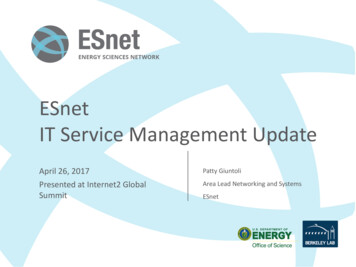 ESnet IT Service Management Update - Internet2