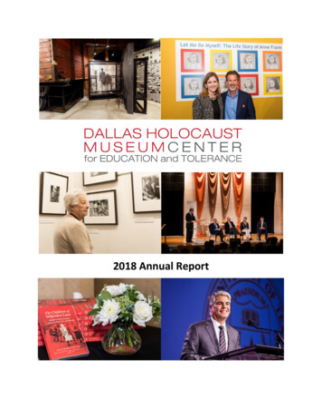 2018 Annual Report - Dallas Holocaust And Human Rights 