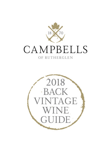 2018 BACK VINTAGE WINE GUIDE - Campbells Wines