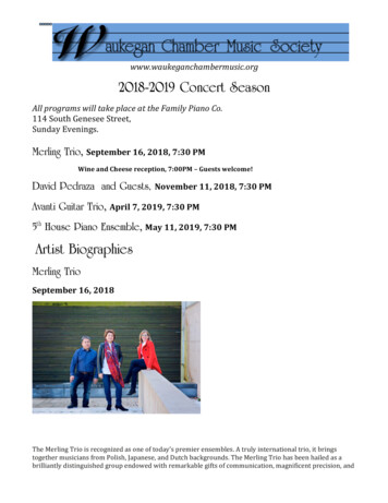 2018-2019 Concert Season - Waukegan Chamber Music