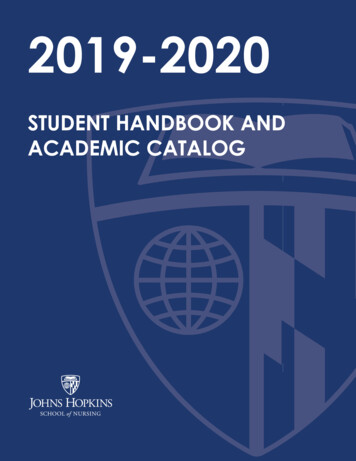 2019-2020 Student Handbook And Academic Catalog - Johns Hopkins School .