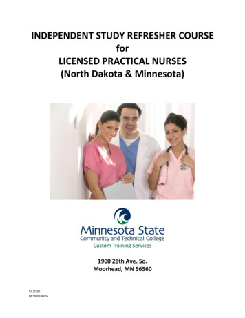INDEPENDENT STUDY REFRESHER COURSE For LICENSED PRACTICAL NURSES (North .