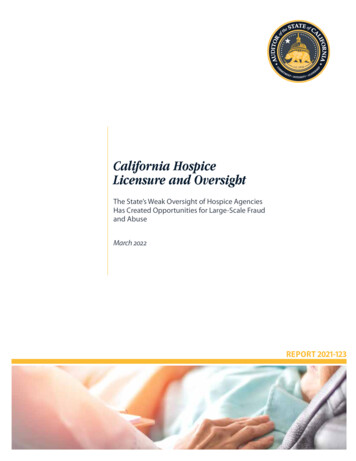 California Hospice Licensure And Oversight