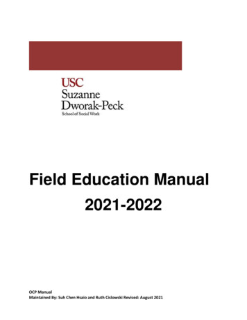 Field Education Manual 2021-2022 - USC Suzanne Dworak-Peck School Of .