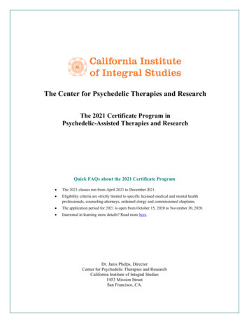 The Center For Psychedelic Therapies And Research - CIIS