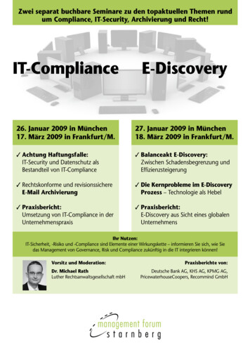 IT-Compliance E-Discovery - LUTHER Rechtsanwaltsgesellschaft MbH