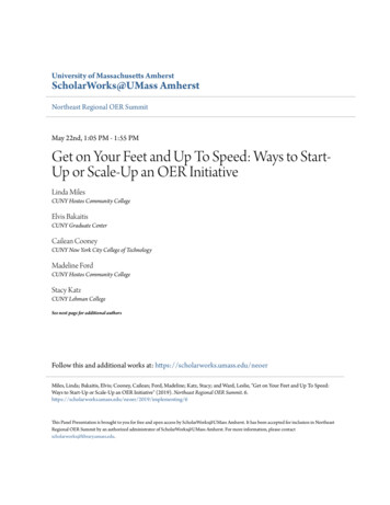 Get On Your Feet And Up To Speed: Ways To Start-Up Or Scale-Up An OER .
