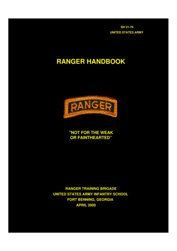 RANGER HANDBOOK - Arkansas Tech University