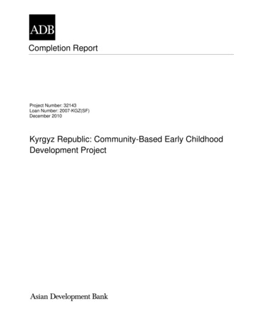 PCR: Kyrgyz Republic: Community-Based Early Childhood Development Project