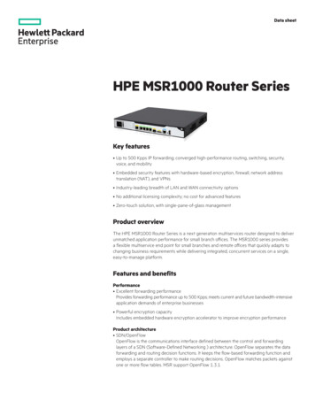 HPE MSR1000 Router Series Data Sheet