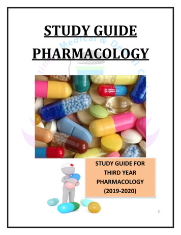 STUDY GUIDE PHARMACOLOGY