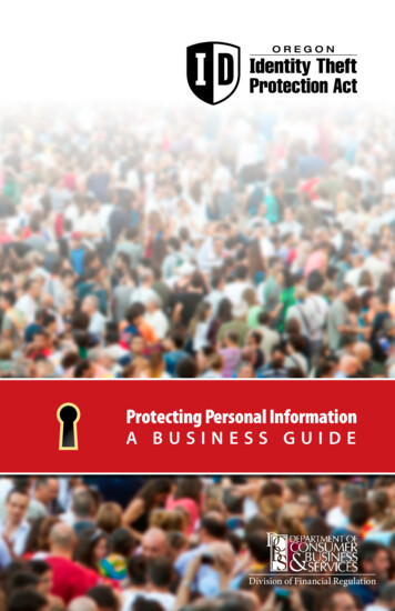 Protecting Personal Information A BUSINESS GUIDE