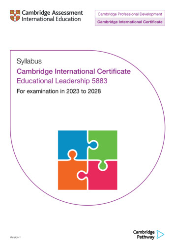 Cambridge PDQ 5883 Educational Leadership Certificate 2023